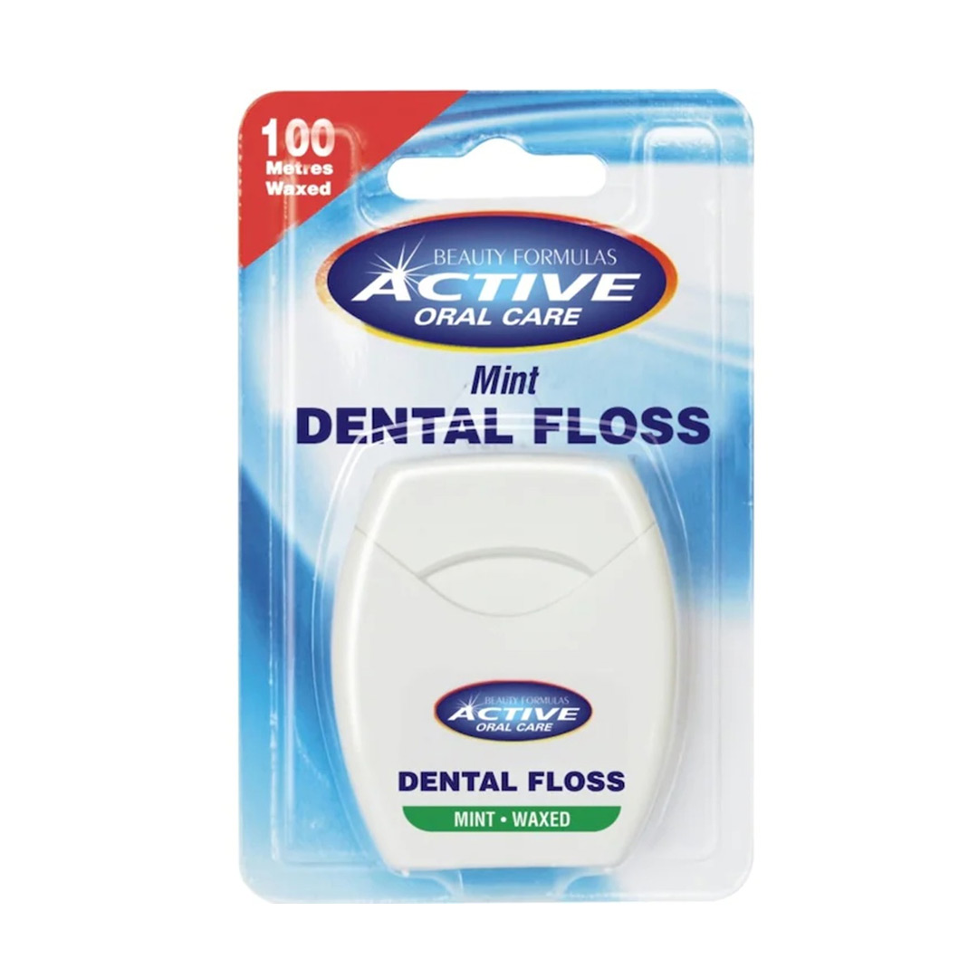 Ata dentara ceruita cu aroma de menta Active Oral Care, 100 m, Beauty Formulas