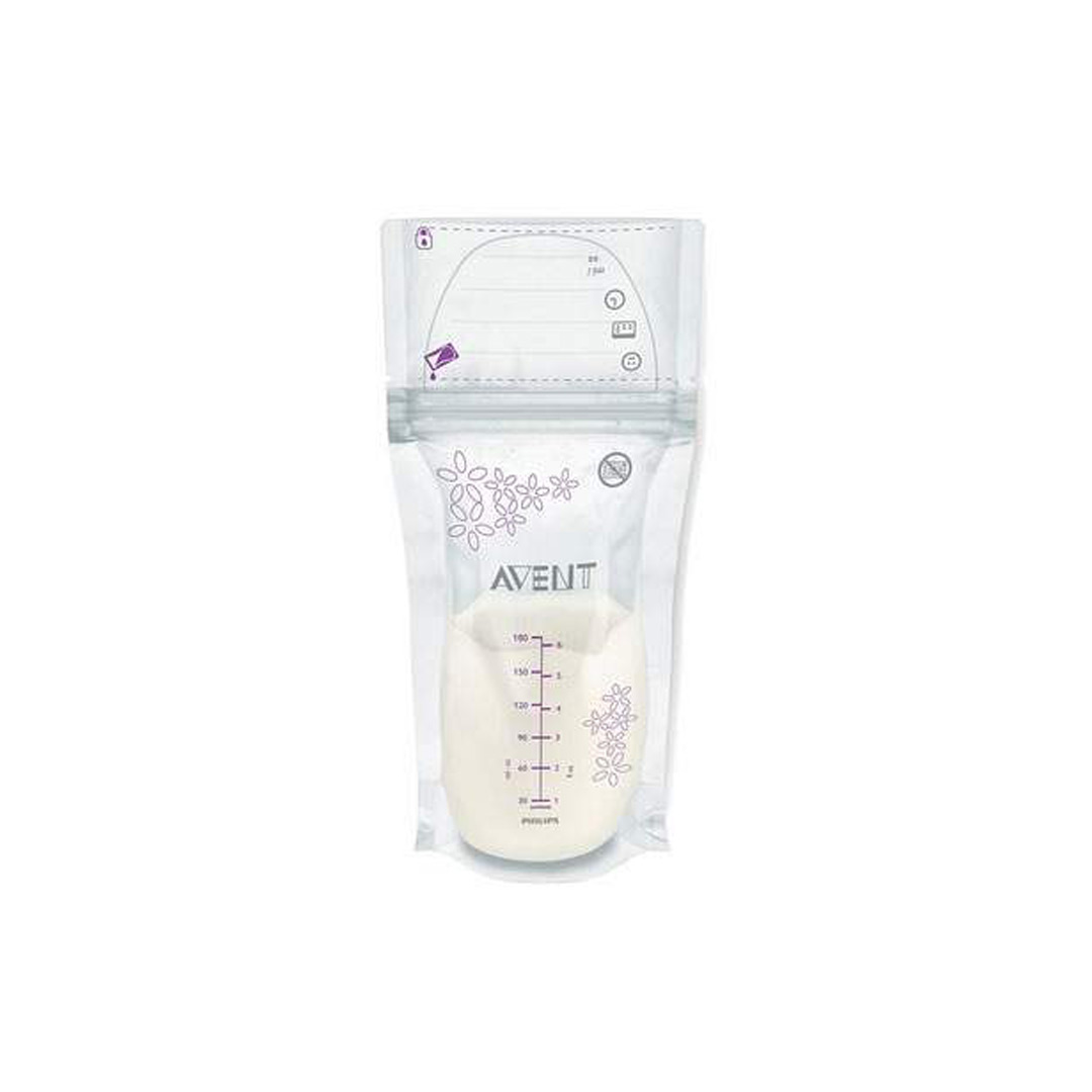 Pungi de stocare a laptelui matern Philips Avent, 25 bucati, 180 ml, SCF603/25, Philips
