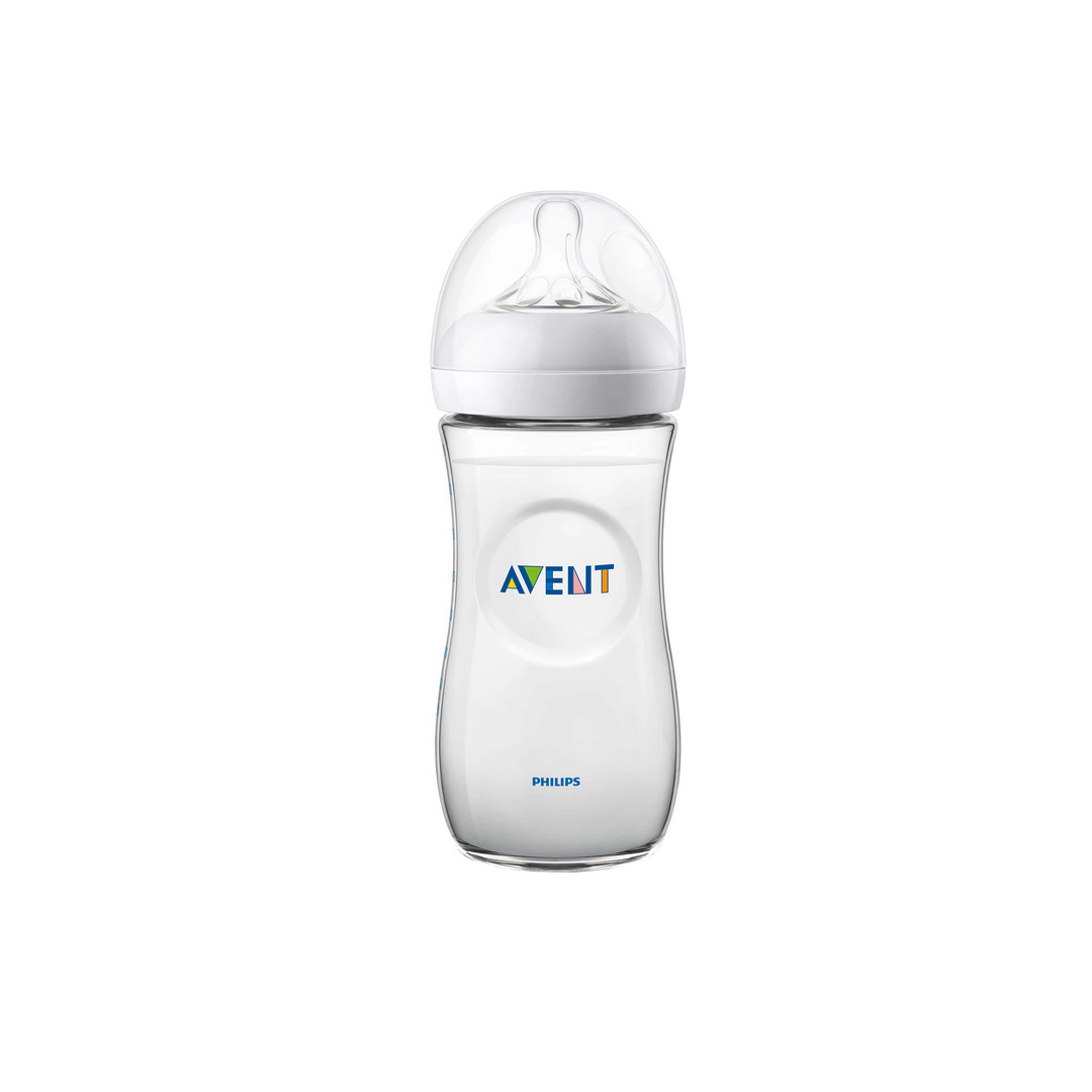 Biberon Natural SCF036/17, cu debit rapid, 6 luni+, fara BPA, 330 ml, Philips-Avent