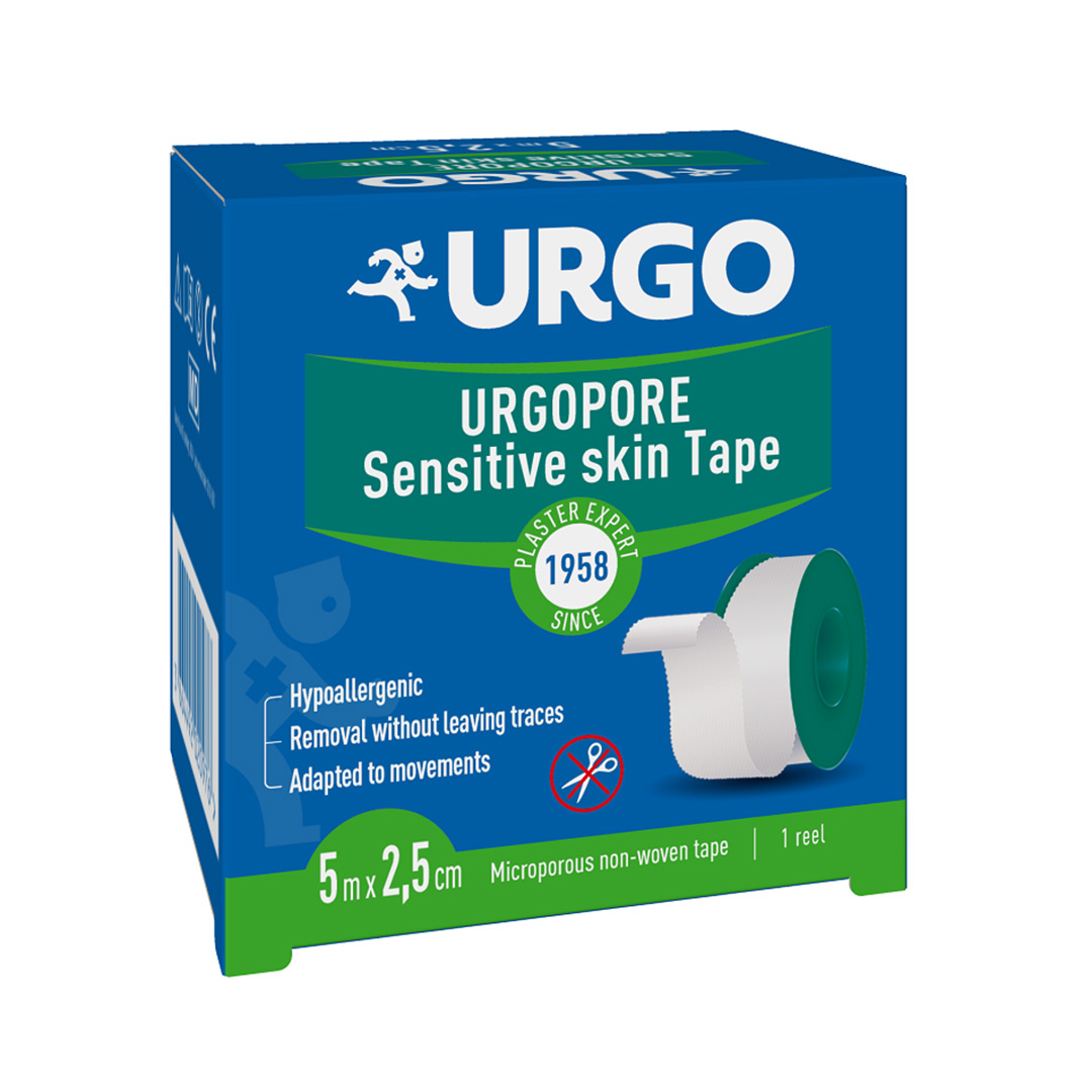 Banda adeziva pentru fixarea pansamentelor UrgoPore, 5 m x 2,5 cm, Urgo