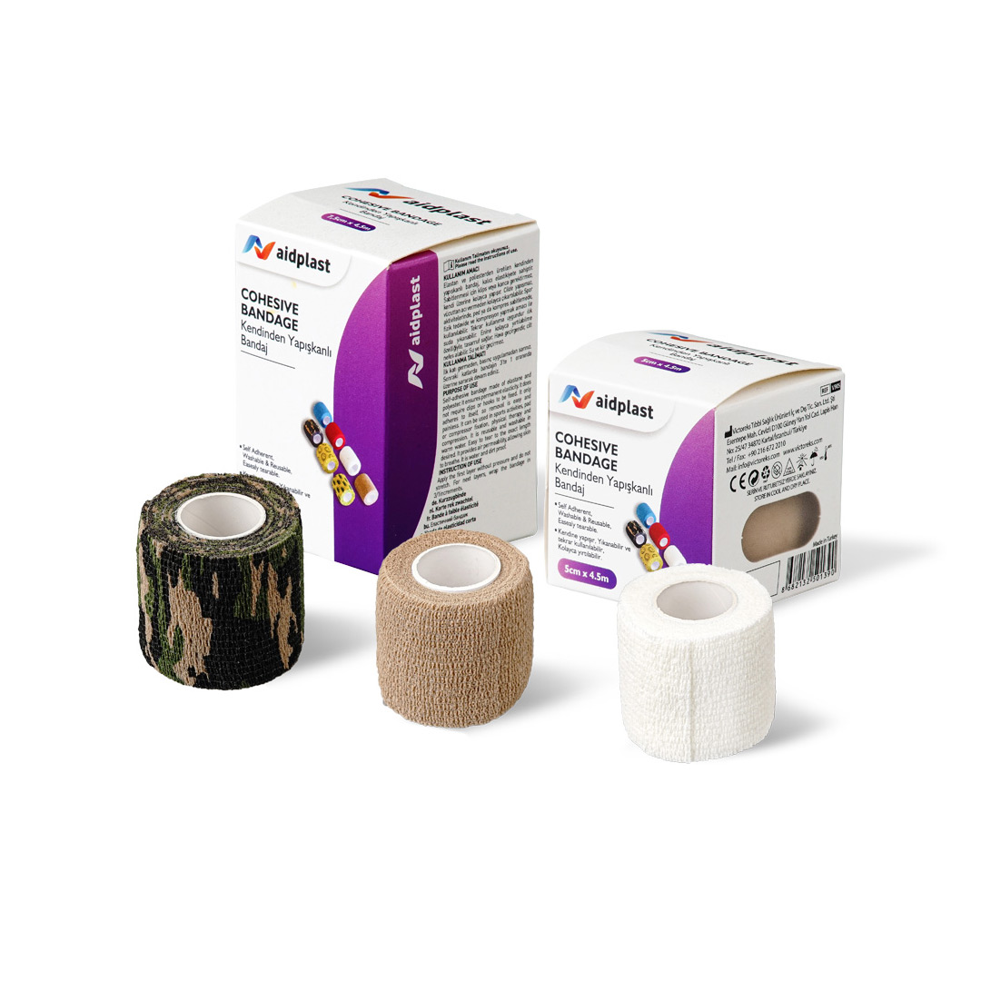 Bandaj elastic autoadeziv 2,5 cm x 4,5 m - 1 buc/cutie, Aidplast