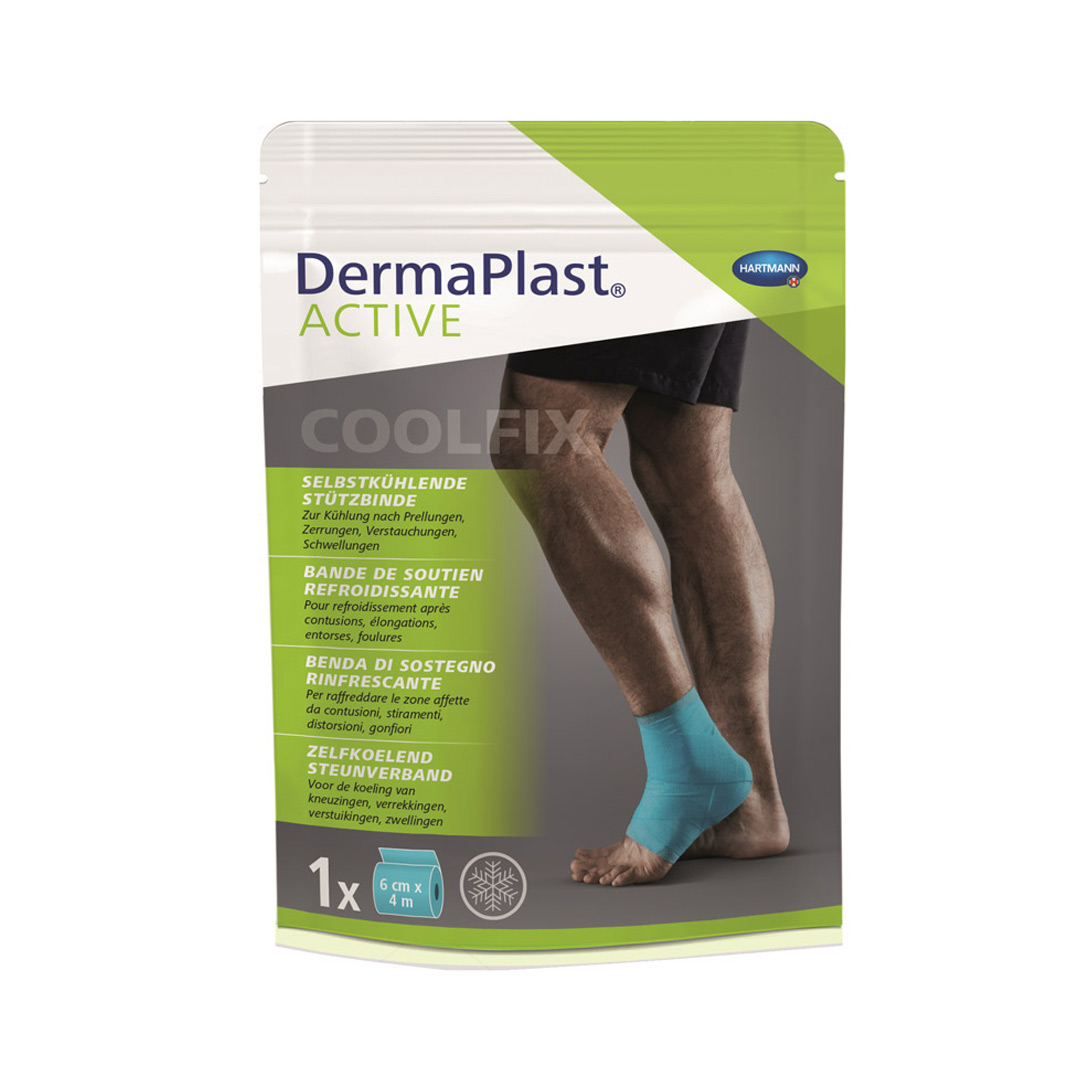 Bandaj elastic de sustinere cu efect de racire CoolFix DermaPlast Active, 6cm x 4m, Hartmann