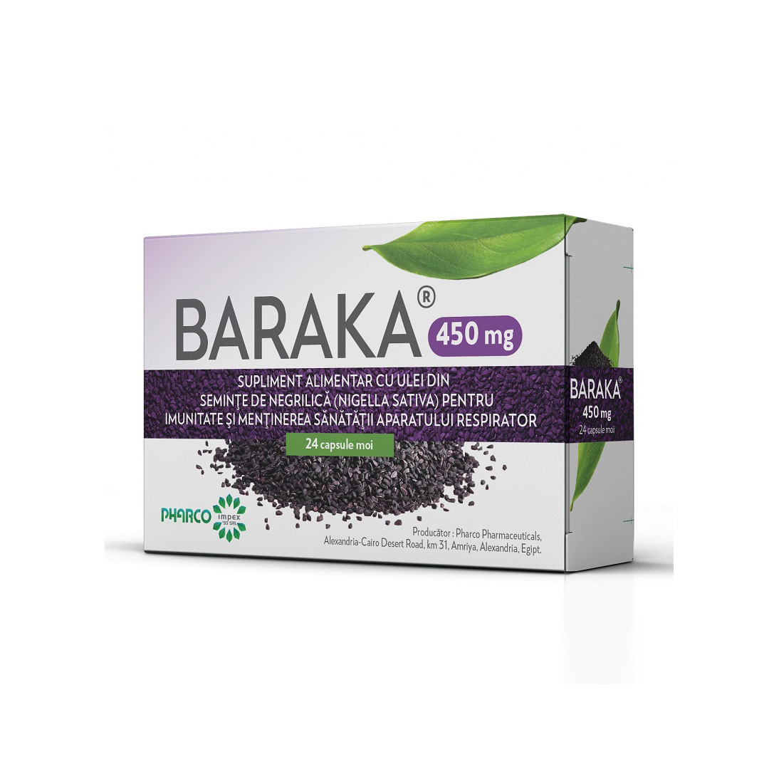 Baraka, 450 mg, 24 capsule moi, Pharco