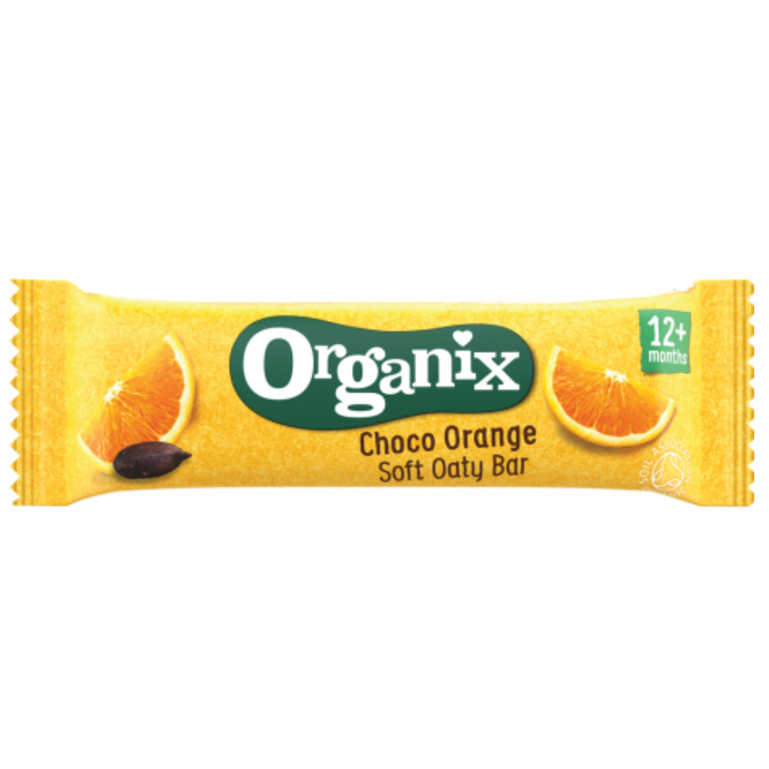 Batoane Bio din ovaz integral cu cacao si portocala, + 12 luni, 23 g, Organix