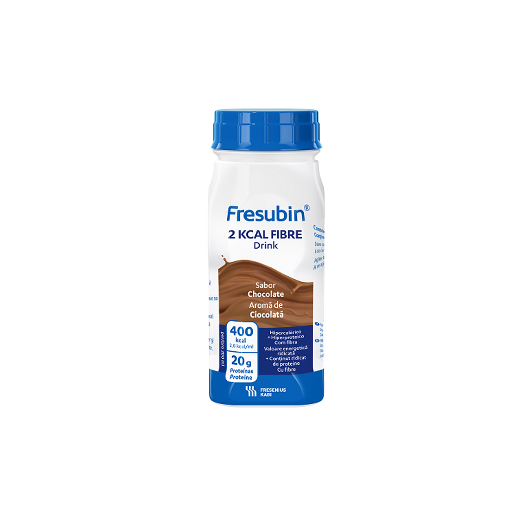 Bautura cu aroma de ciocolata Fresubin 2kcal Fibre, 4 x 200 ml, Fresenius Kabi