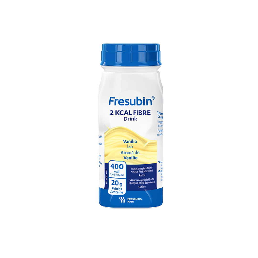 Bautura cu aroma de vanilie Fresubin 2kcal Fibre, 4 x 200 ml, Fresenius Kabi