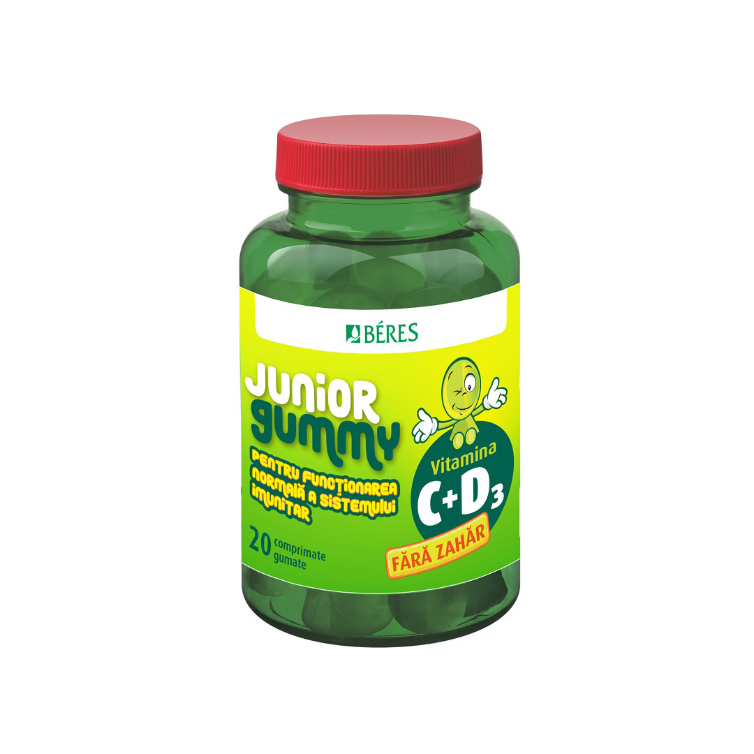 Vitamina C + D3 Junior Gummy, 20 comprimate gumate, Beres Pharmaceuticals Co