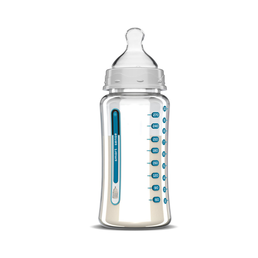 Biberon cu inel anti-colici si indicator de temperatura optima, 270 ml, Dentistar