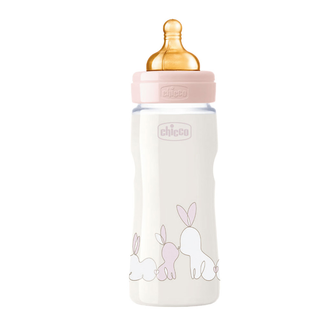 Biberon Original Touch PP tetina cauciuc flux reglabil fetita, 4 luni+, 330 ml, Chicco
