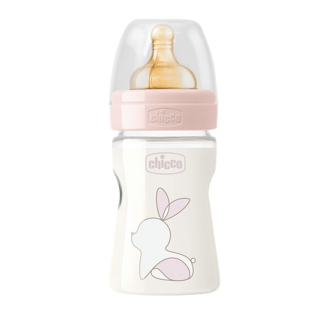 Biberon PP original Touch, tetina cauciuc, flux lent, fete, 0 luni+, 150 ml, Chicco