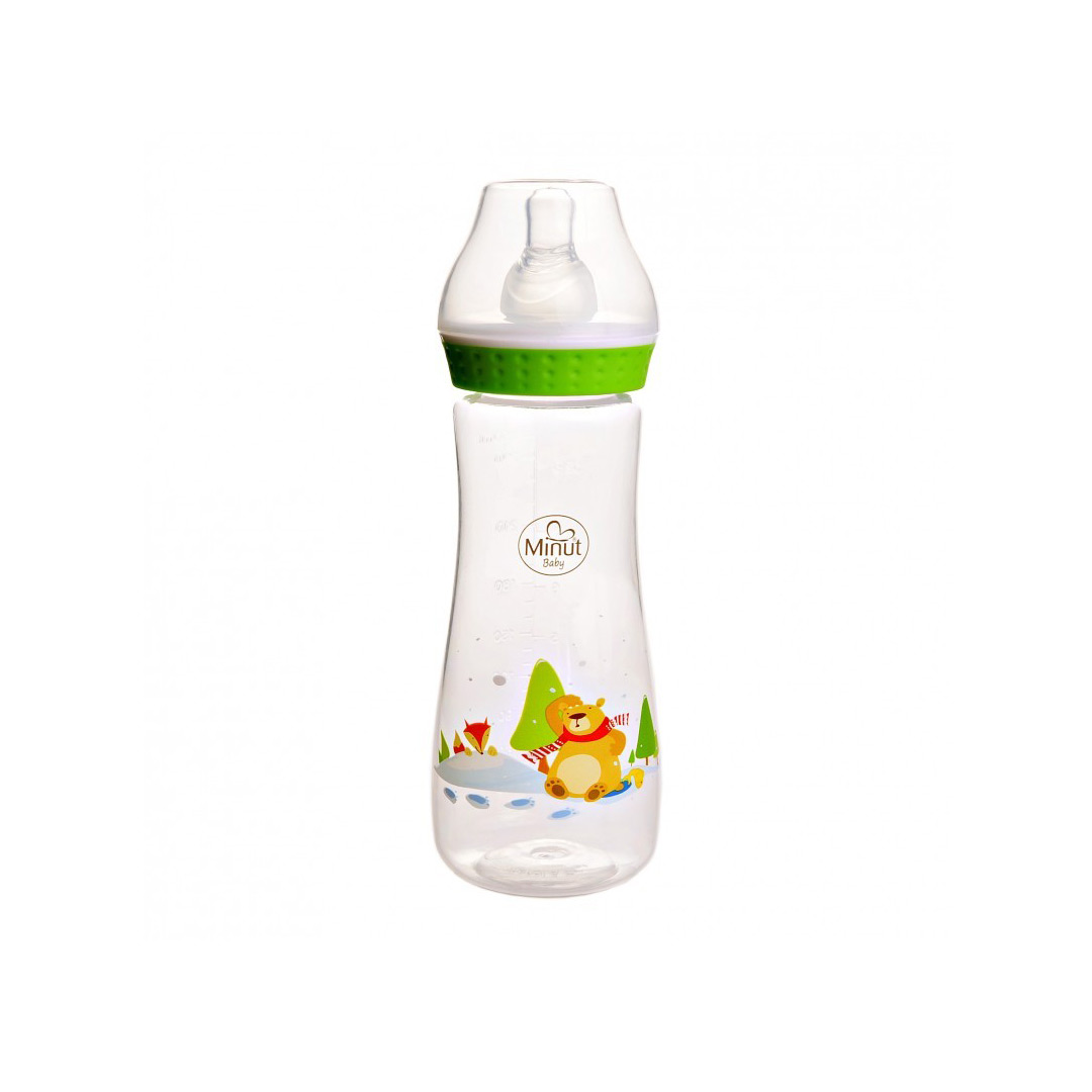 Biberon "Ursul pacalit de vulpe" 7529/19, Minut Baby 3+, 250 ml