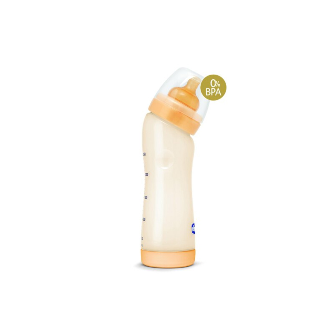 Biberon Evolution PES in unghi, 250 ml, Chicco