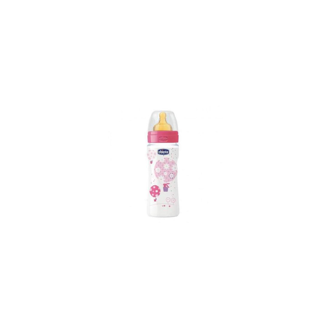 Biberon pentru fetita, WellBeing, +4 luni, 330 ml, 2063410, Chicco