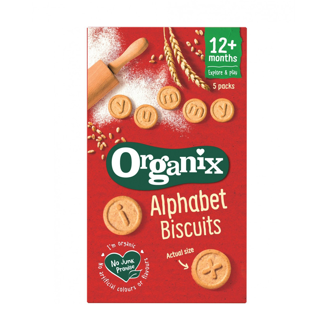 Biscuiti Bio Alfabet, +12 luni, 5 pungute x 25 g, Organix