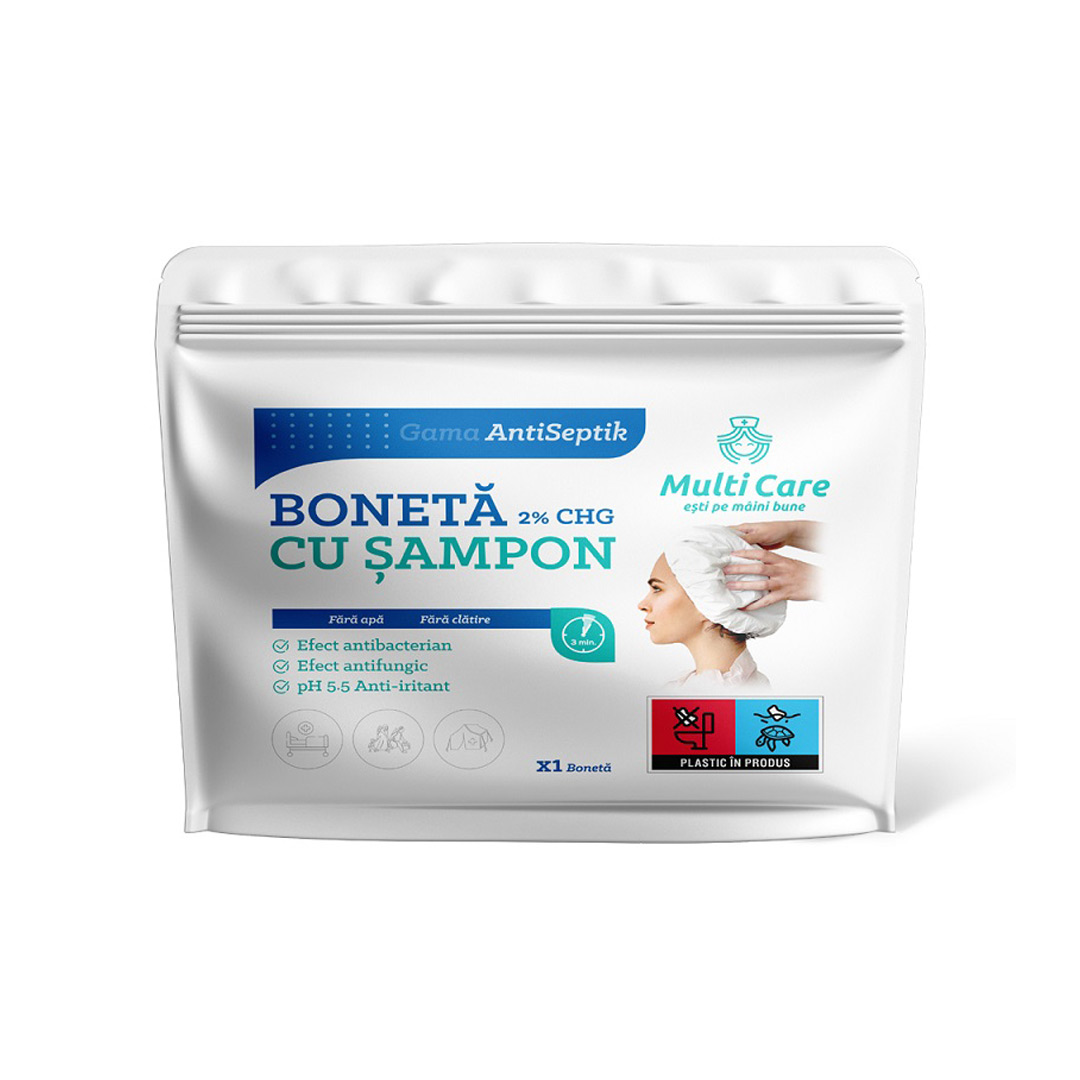 Boneta cu Sampon 2% CHG AntiSeptik, Multi Care