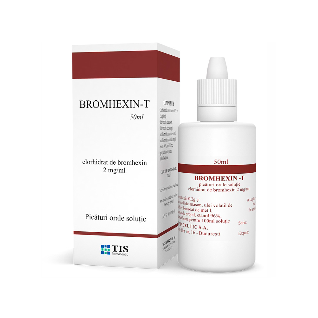Bromhexin-T 2 mg/ml picaturi orale, 50 ml, Tis Farmaceutic