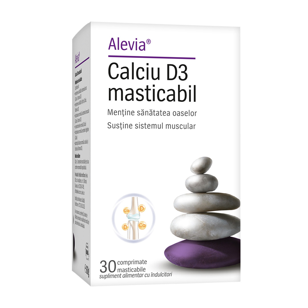 Calciu D3, 30 comprimate masticabile, Alevia