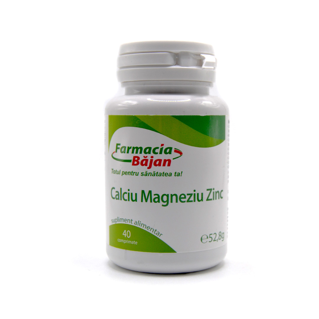 Calciu Magneziu Zinc, 40 comprimate, Farmacia Bajan