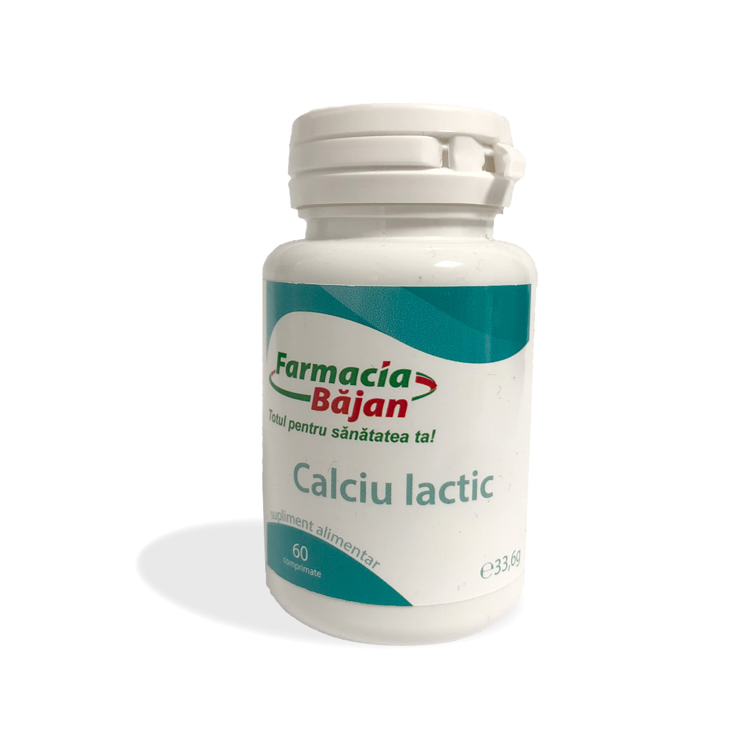 Calciu lactic, 60 comprimate, Farmacia Bajan