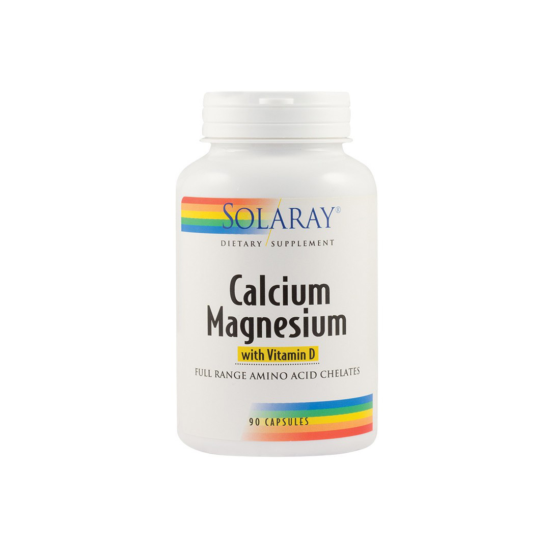 Calciu, Magneziu si Vitamina D Solaray, 90 capsule, Secom