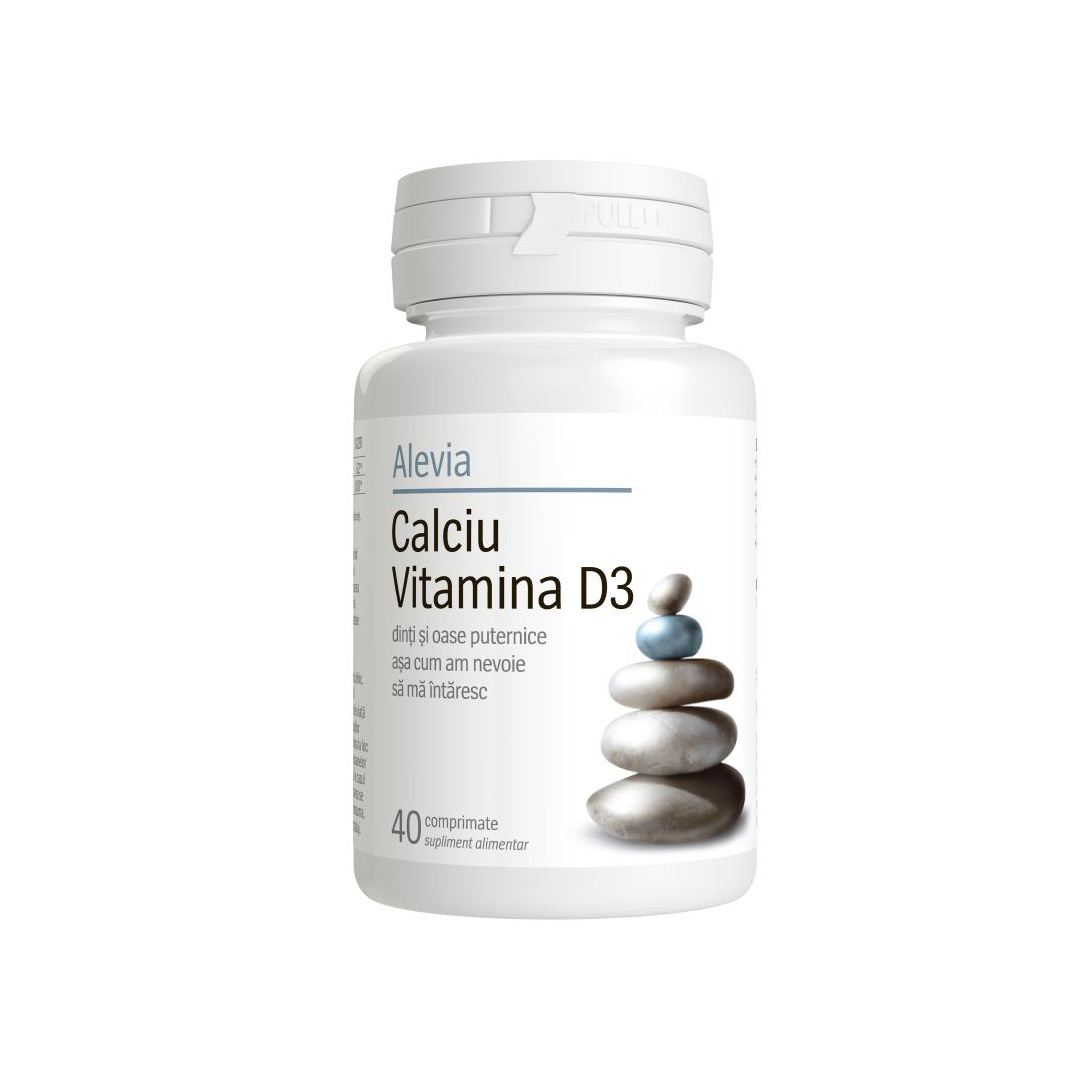 Calciu Vitamina D3, 40 comprimate, Alevia