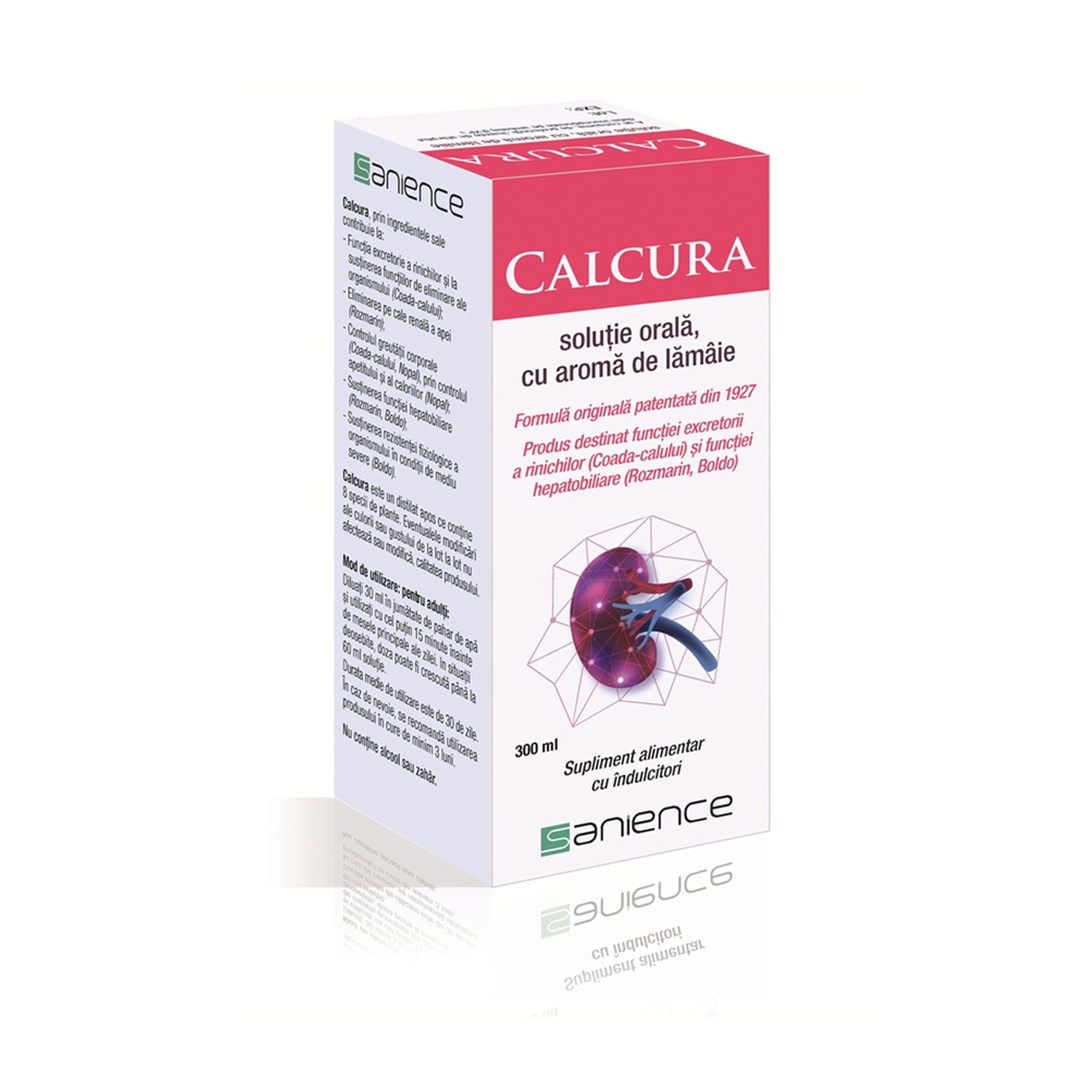 Calcura solutie orala cu aroma de lamaie, 300 ml, Sanience