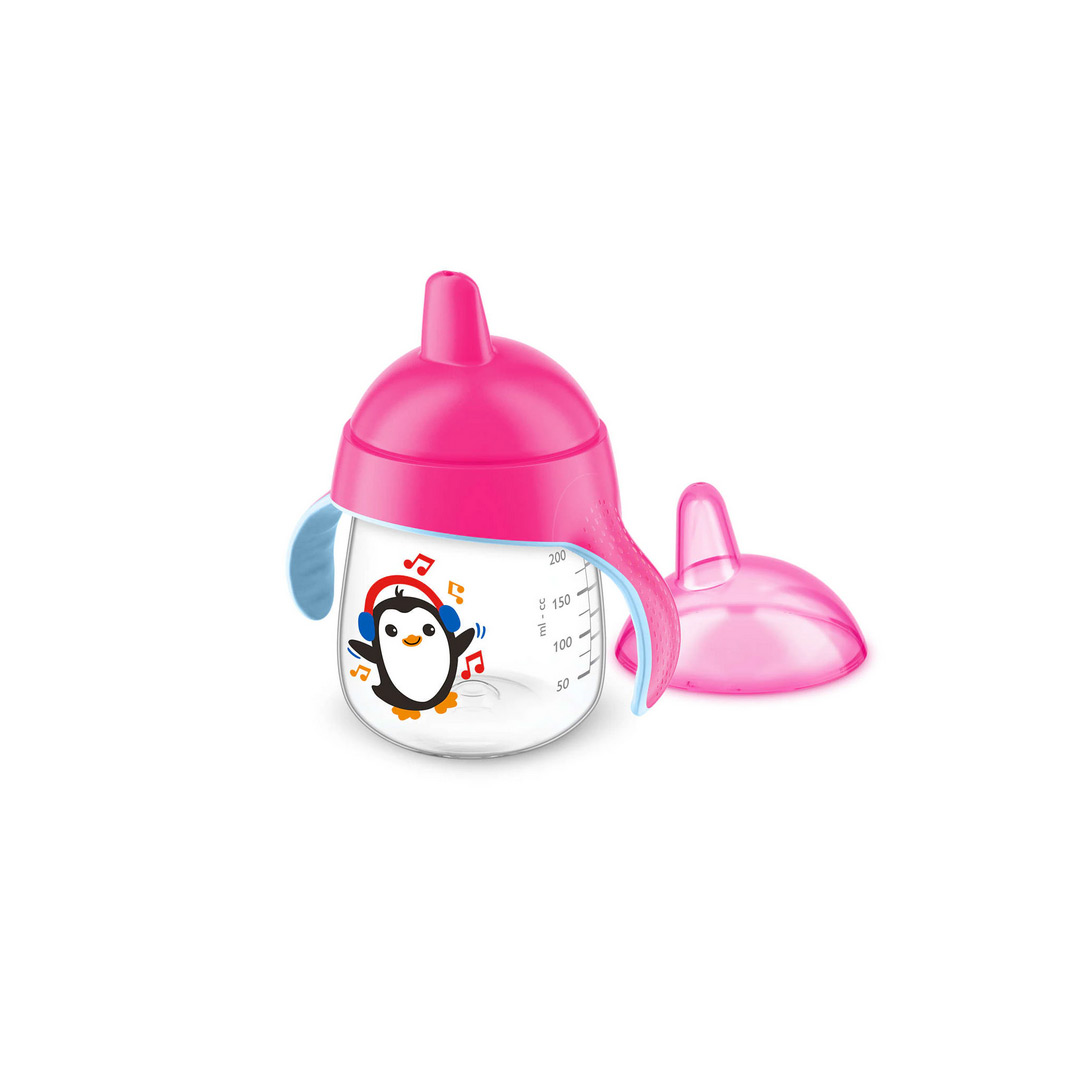 Cana cu tetina de formare, 200 ml, 12 luni +, Roz, SCF753/07, Philips Avent