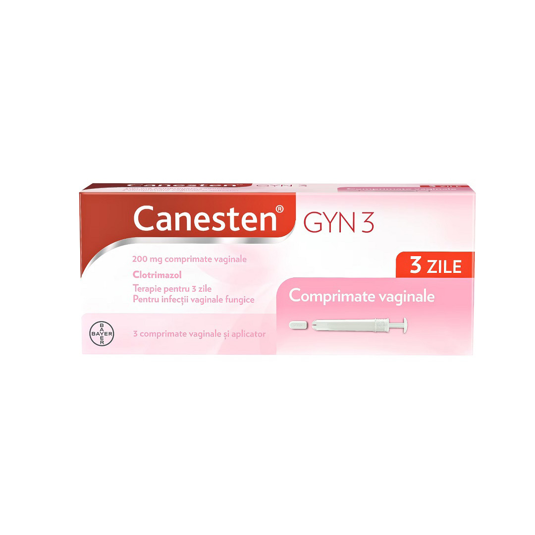 Canesten Gyn 3, 200 mg, 3 comprimate vaginale, Bayer