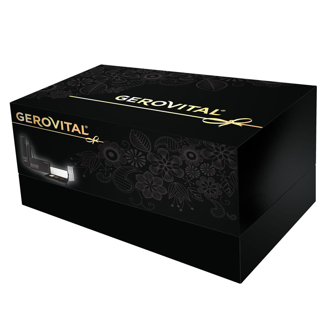 Caseta Gerovital H3 Evolution + Beauty: 10 Fiole cu Acid Hialuronic 5% + Kit sprancene + Mascara Supreme Lash