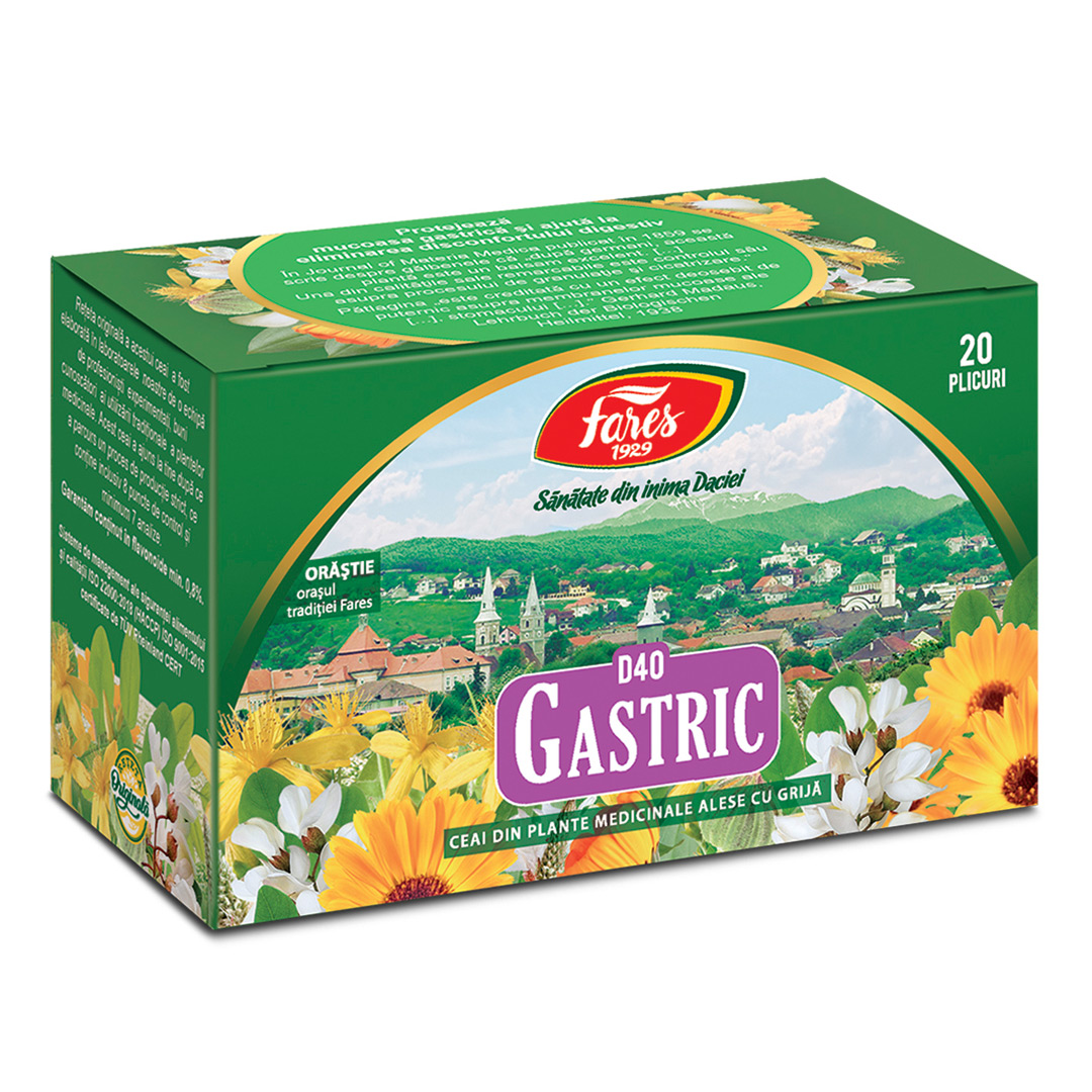 Ceai Gastric D40, 20 plicuri, Fares