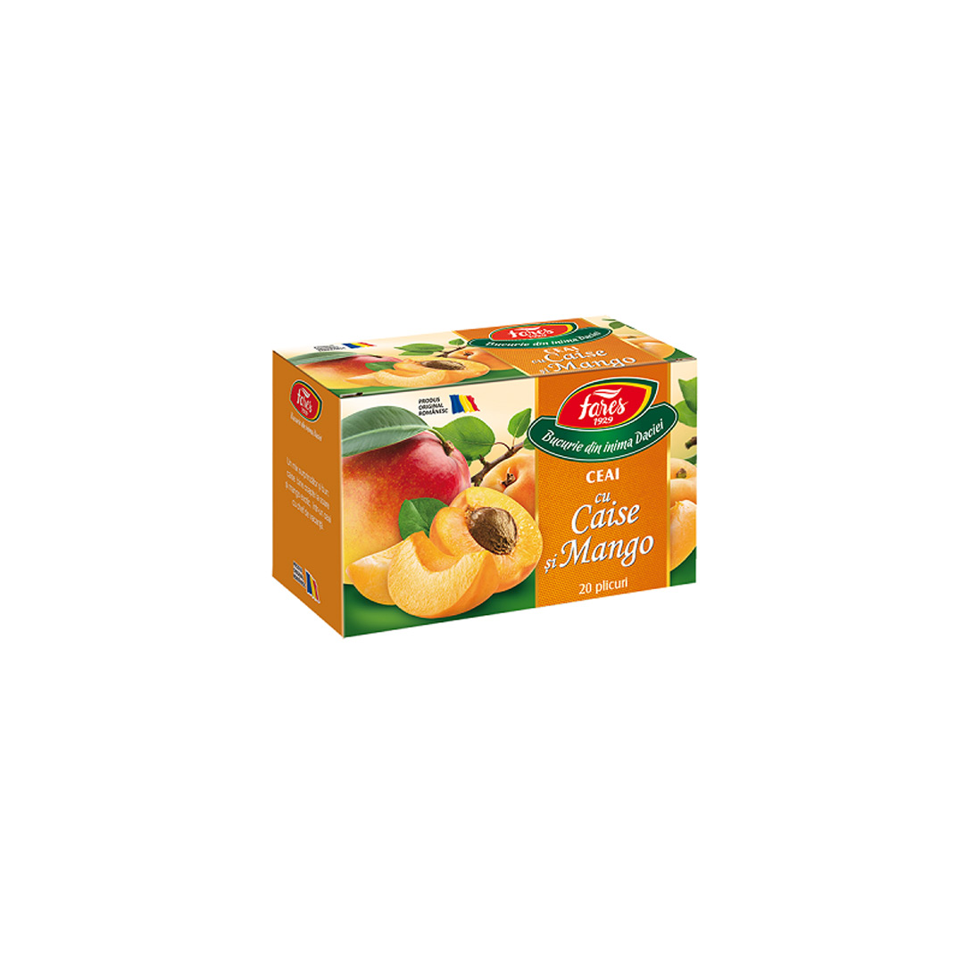 Ceai cu caise si mango, 20 plicuri, Fares