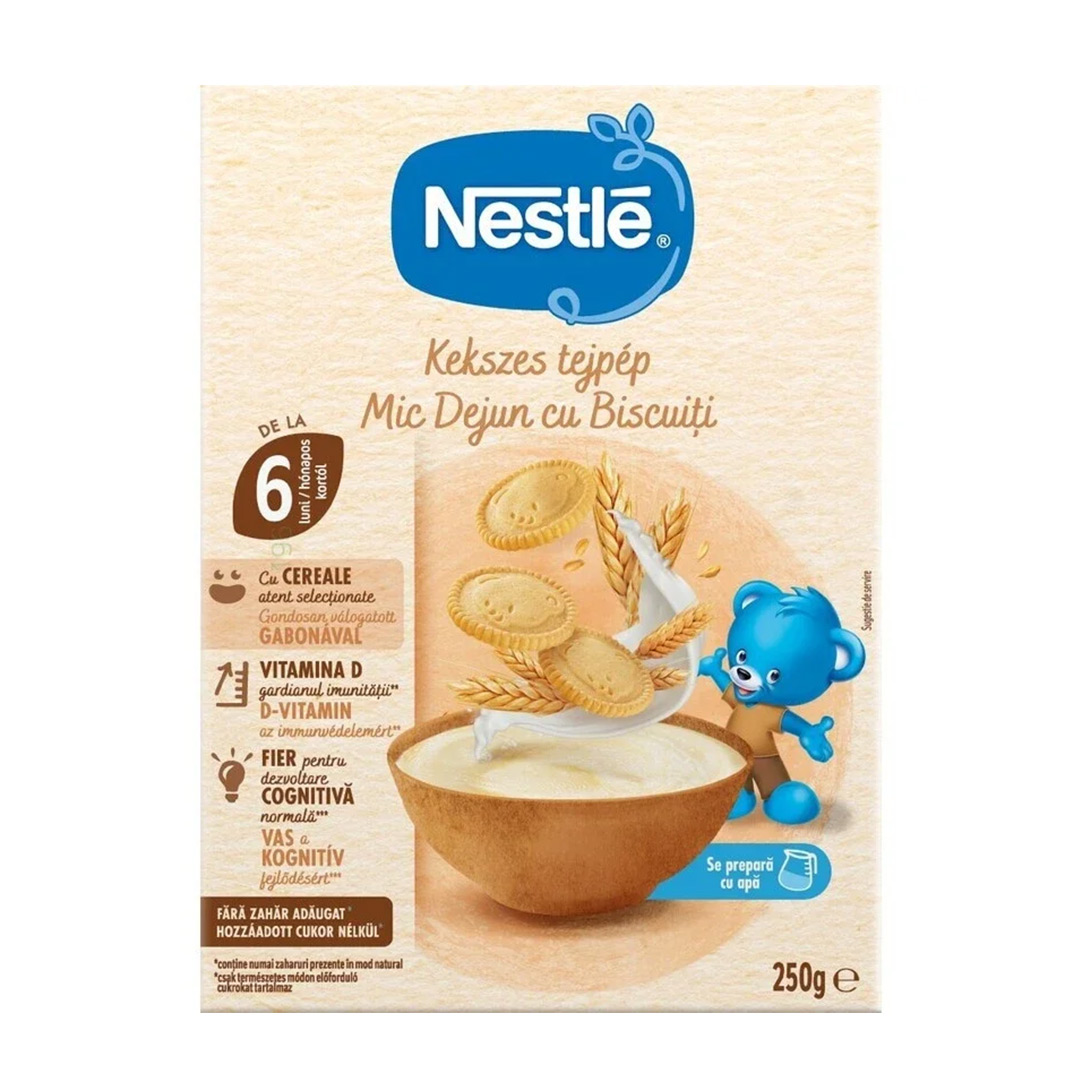 Cereale mic dejun cu biscuiti si lapte Infant Cereals, +6 luni, 250 g, Nestle