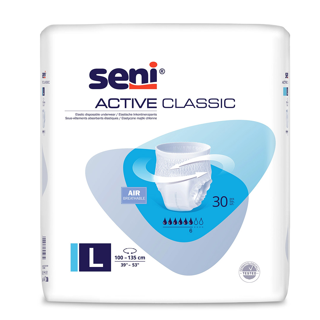 Chilot elastic absorbant, Large, 30 bucati, Seni Active Classic