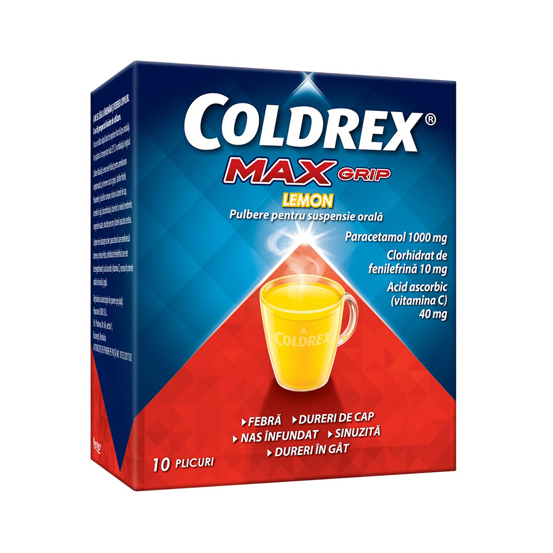 Coldrex MaxGrip lemon, 10 plicuri