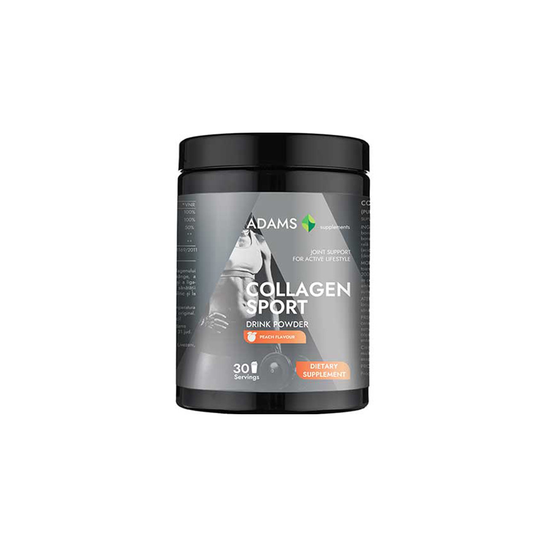 Collagen Sport (pulbere instant, aroma piersica) 600 gr, Adams
