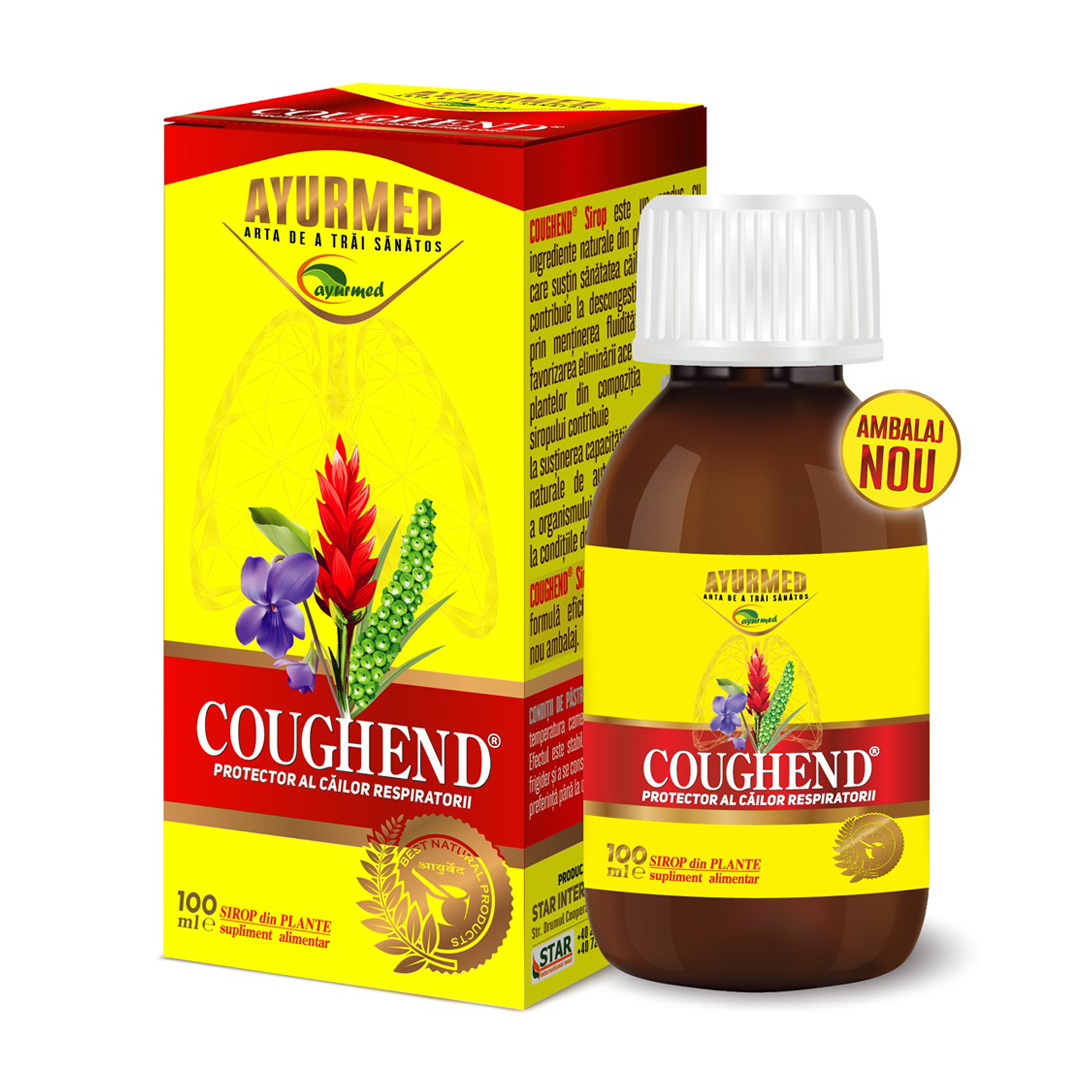 Coughend Sirop cu zahar, 100 ml, Ayurmed