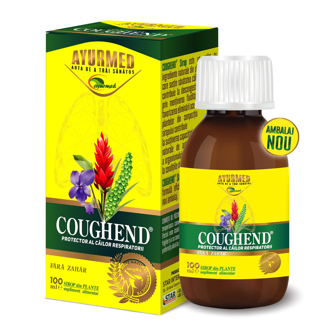 Coughend Sirop fara zahar, 100 ml, Ayurmed