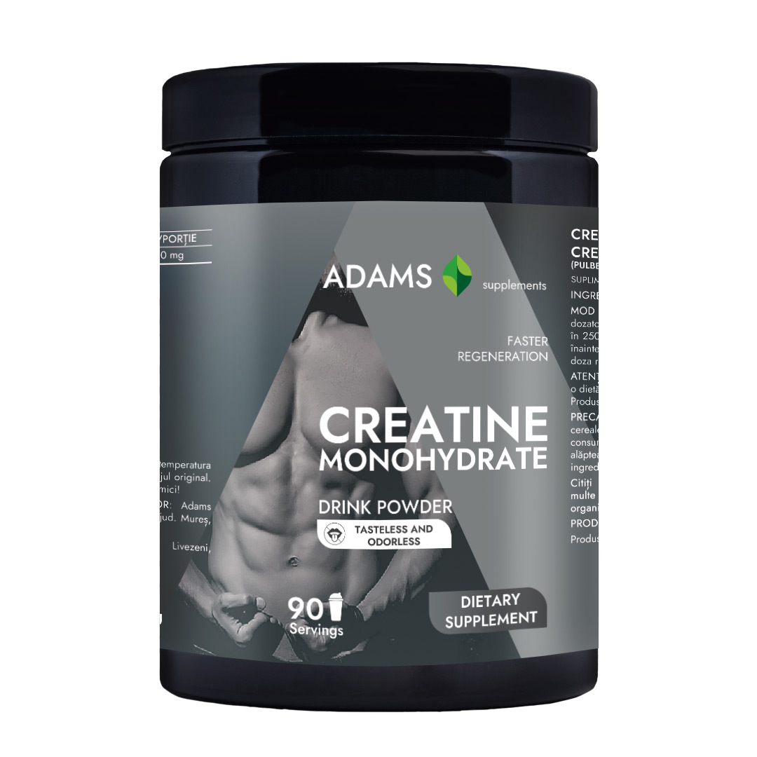 Creatina monohidrata (fara aroma), 400 g, Adams Supplements