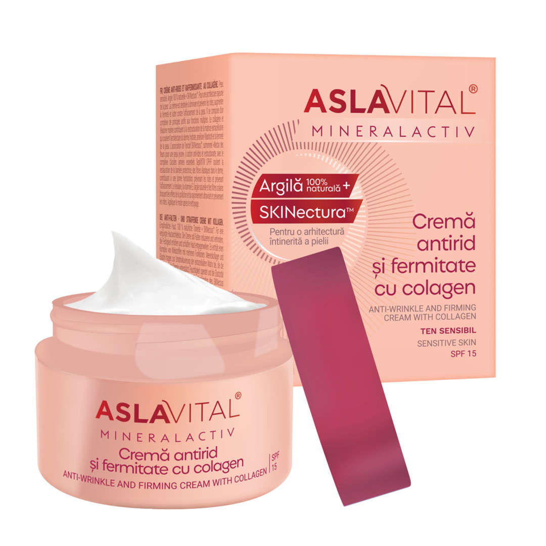 Crema antirid si Fermitate cu Colagen MineralActiv, 50 ml, Aslavital