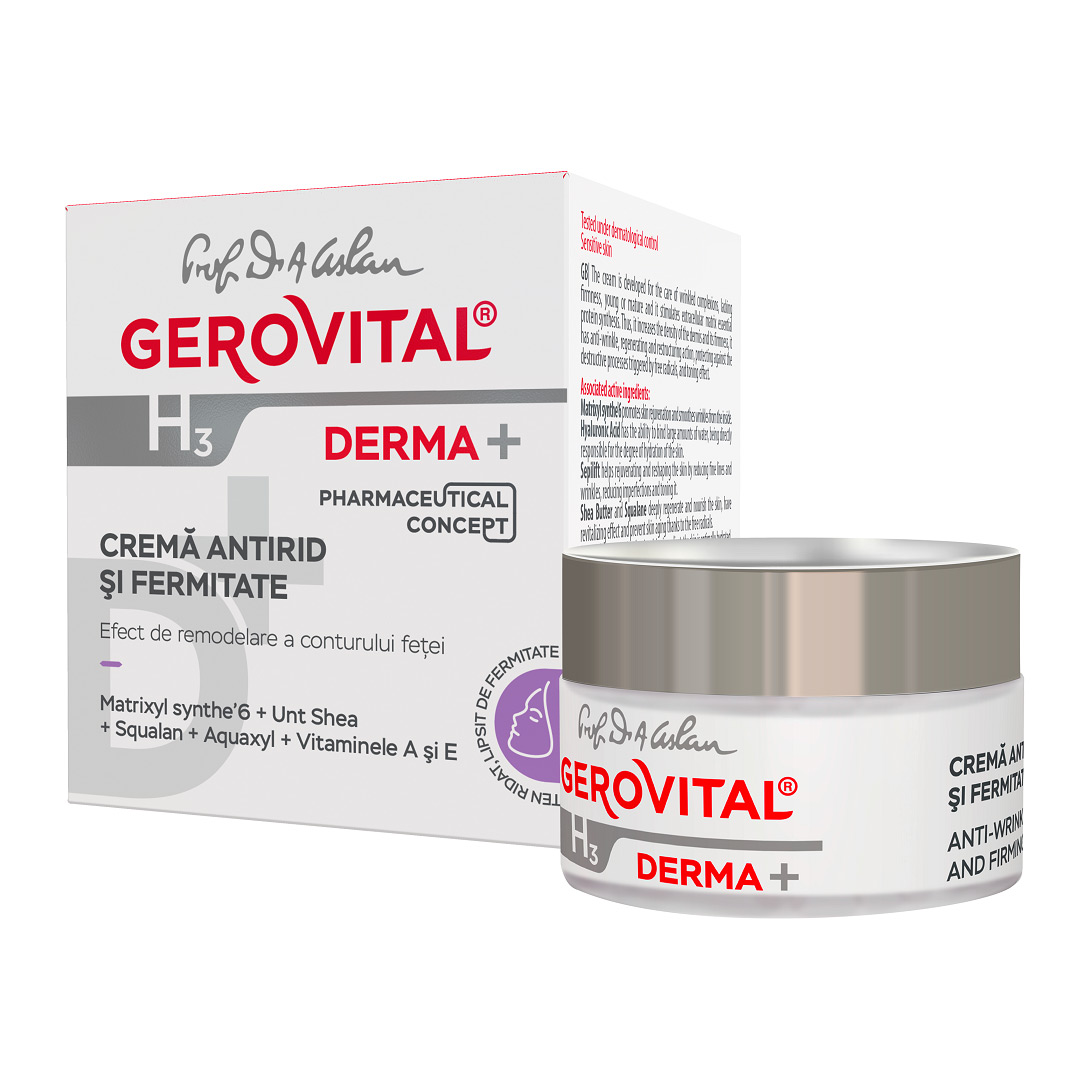 Crema antirid si fermitate H3 Derma+, 50 ml, Gerovital