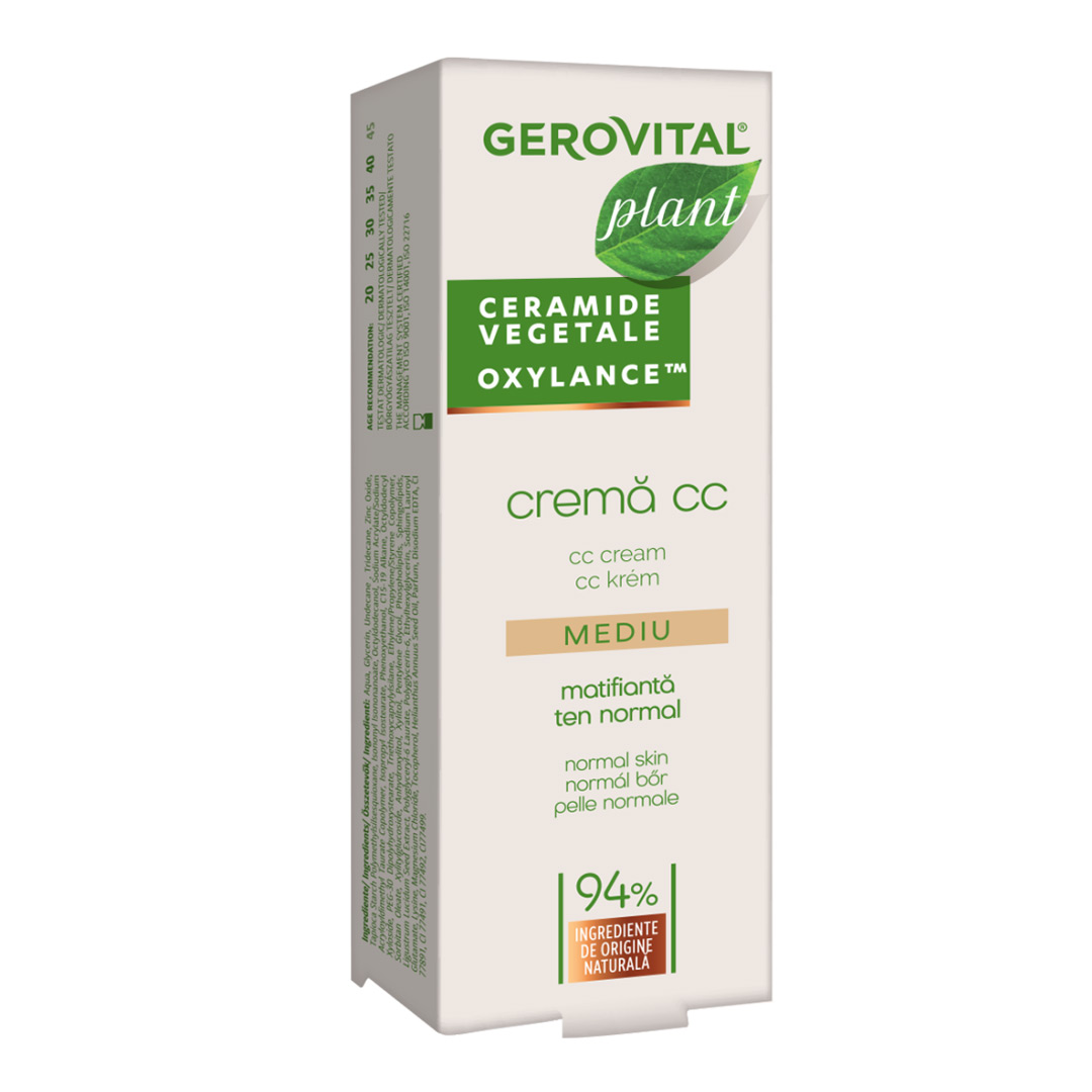 Crema CC Mediu Matifianta Poliplant Microbiom Protect Gerovital Plant, 30 ml, Farmec