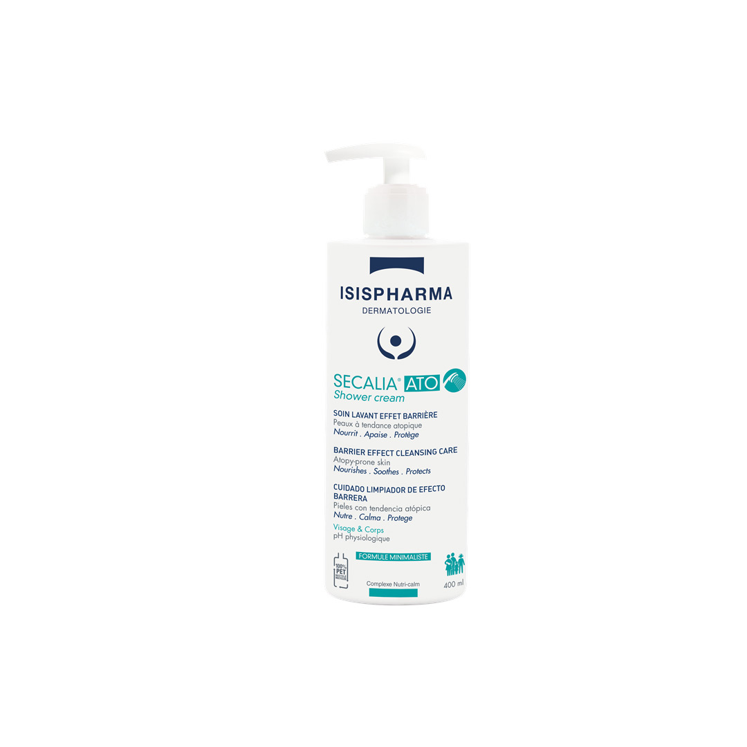 Crema de curatare hranitoare si protectoare, cu efect spumant pentru pielea atopica Secalia ATO Shower cream, 400 ml, IsisPharma 