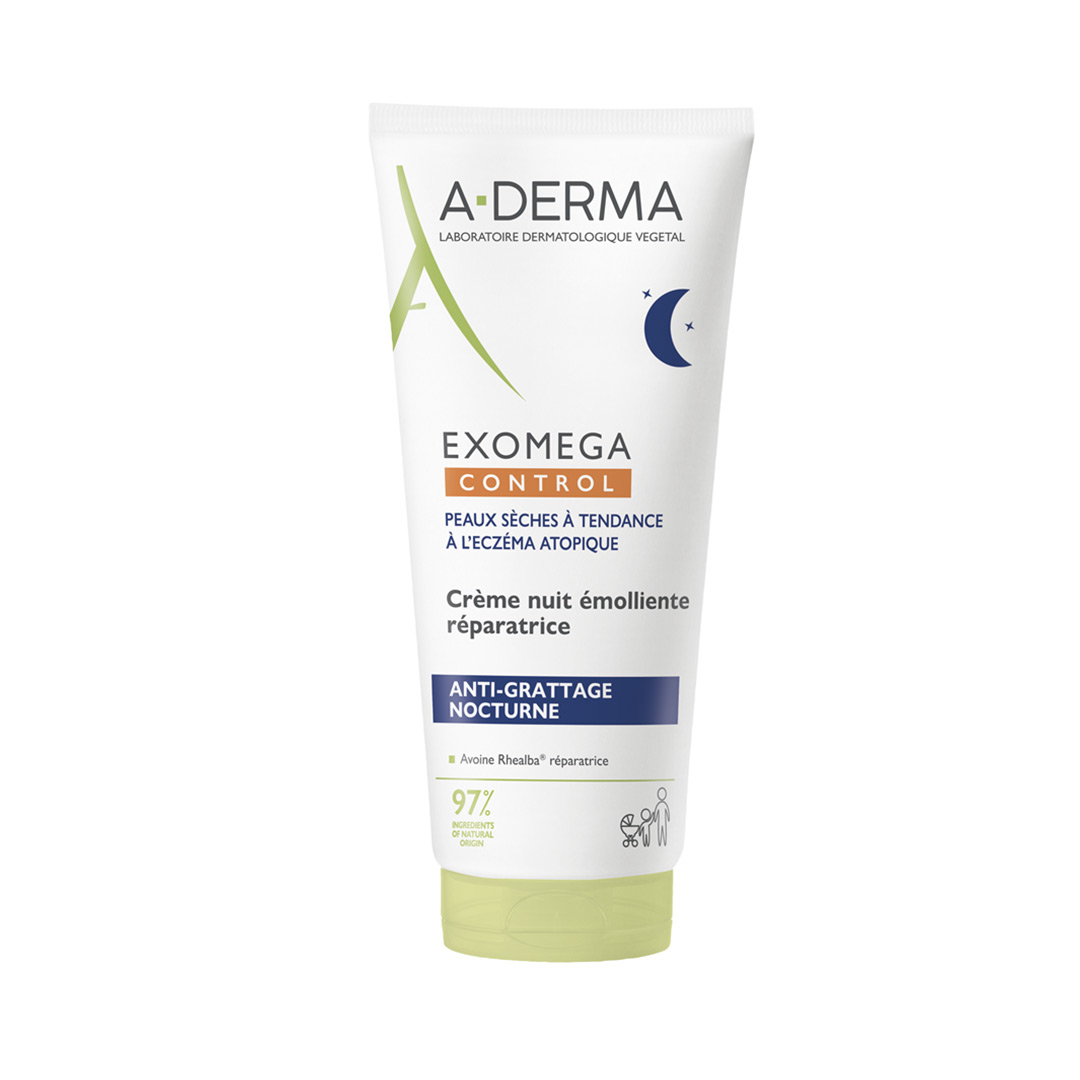 Crema de noapte reparatoare pentru piele uscata Exomega Control, 200 ml, A-derma