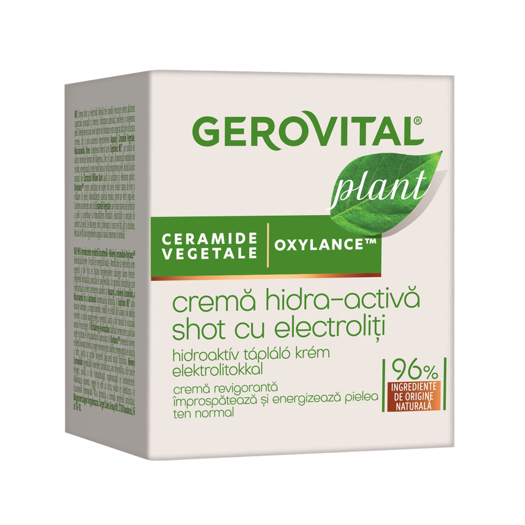 Crema Hidra-Activa Shot cu electroliti Plant, 50 ml, Gerovital