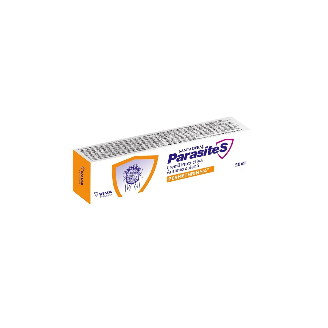 Crema protectiva antimicrobiana cu Permetrina 5% Santaderm, 50 ml