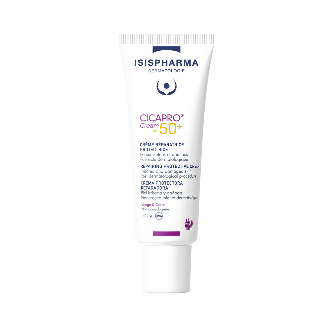 Crema reparatoare cu protectie solara SPF50+ Cicapro, 40 ml, Isispharma
