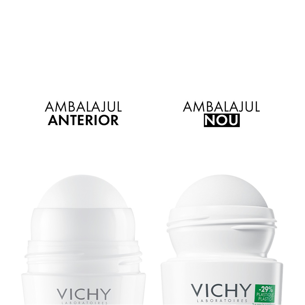 Deodorant roll-on antiperspirant fara parfum 48 h, 50 ml, Vichy, [2],farmaciabajan.ro