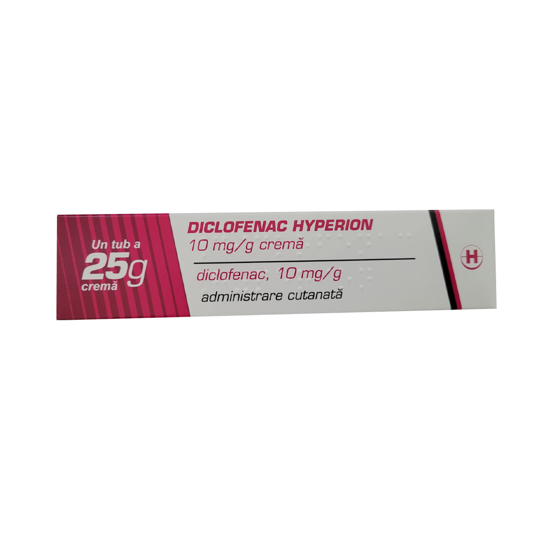 Diclofenac crema, 10 mg/g, 25 g, Hyperion S.A