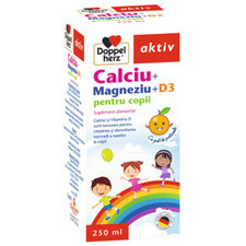 DOPPELHERZ Aktiv Calciu+Mg+D3 pt.copii 250 ml