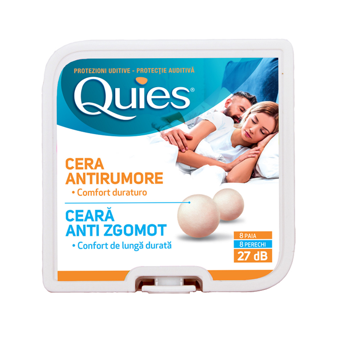Dopuri de ceara antizgomot pentru urechi, 8 perechi, Quies